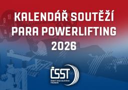 Kalendář soutěží - para powerlifting 2026