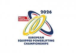Mistrovství Evropy mužů, žen, juniorů, mladších juniorů a masters v silovém trojboji EQ 2026 - logo