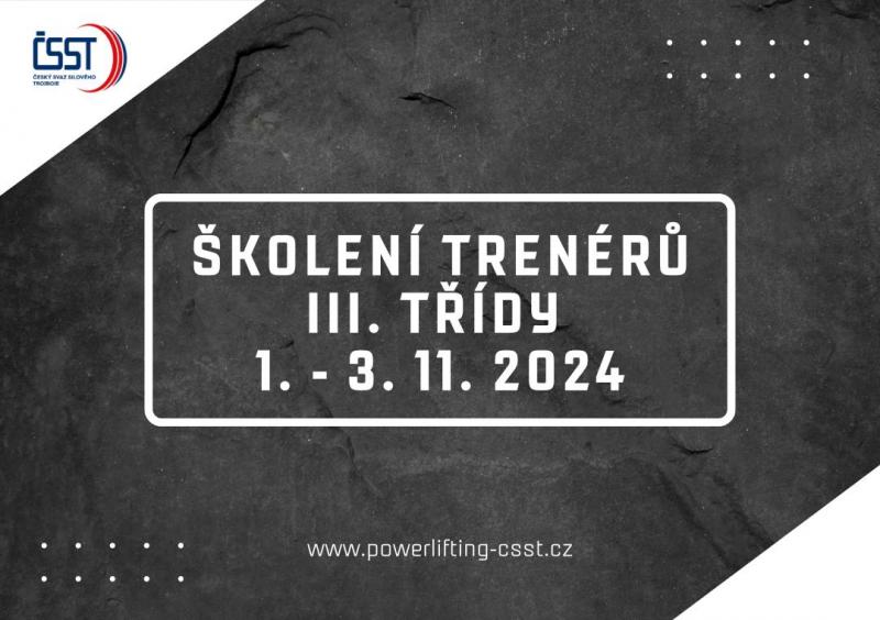 Školení trenérů III. třídy - listopad 2024