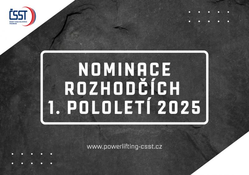 Nominace rozhodčích - 1. pololetí roku 2025