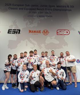 Mistrovství Evropy v benčpresu (EQ) a klasickém benčpresu (RAW) 2025 - výsledky