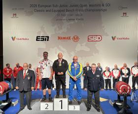 Mistrovství Evropy v benčpresu (EQ) a klasickém benčpresu (RAW) 2025 - výsledky