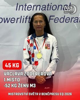 Mistrovství světa v benčpresu a klasickém benčpresu 2026 - výsledky, fotogalerie